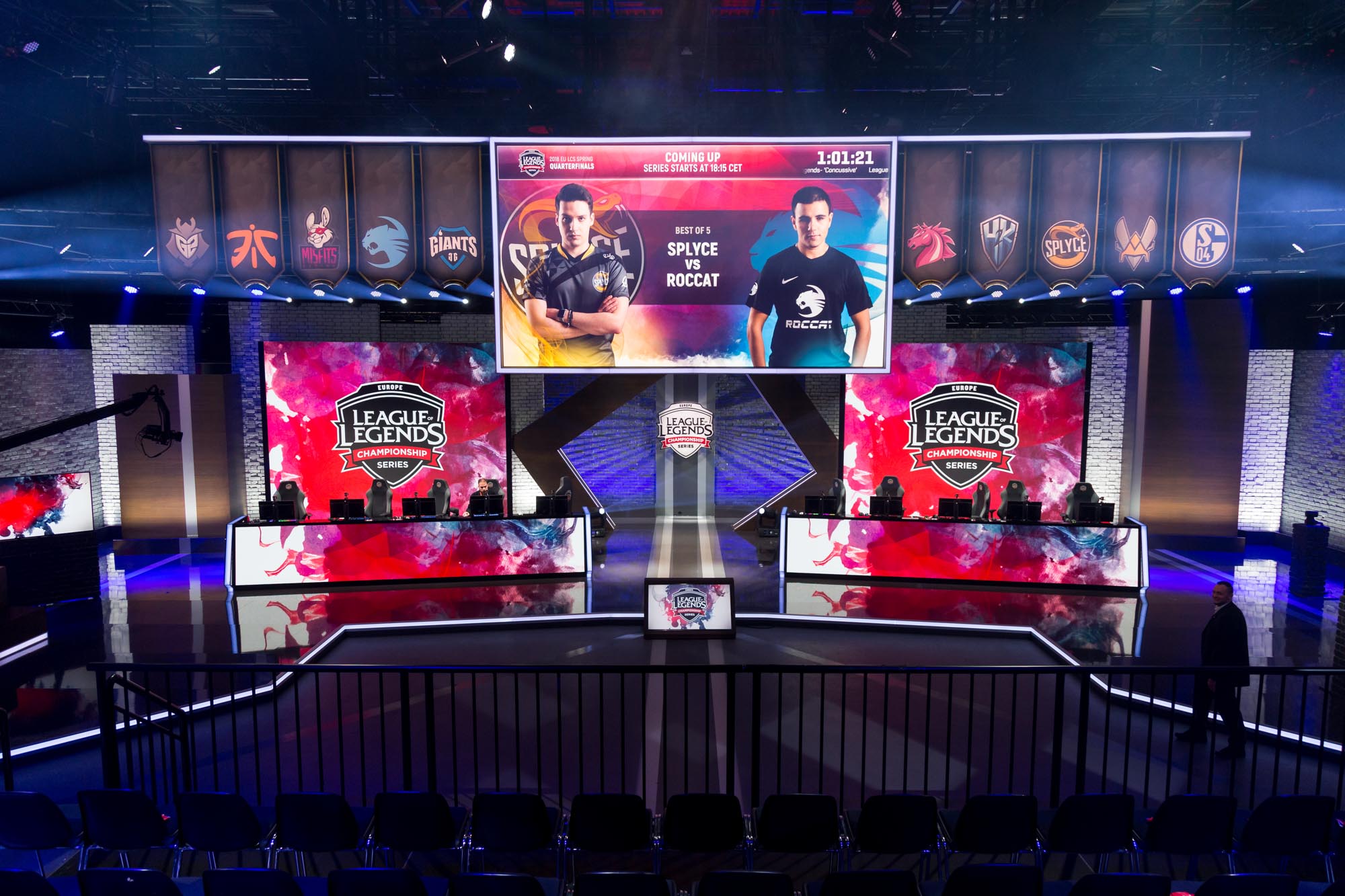 Totale Ansicht des Studios beziehungsweise der Bühne