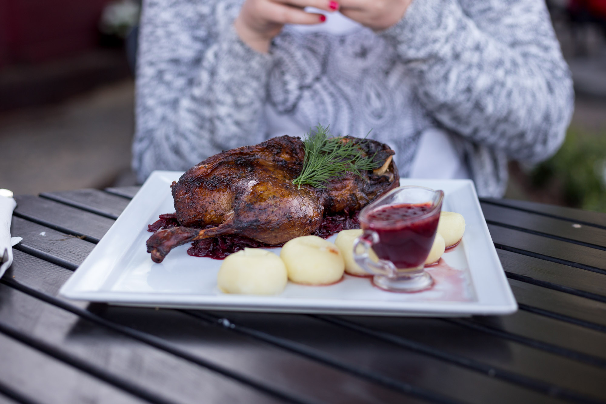 Ente mit Rotweinsauce