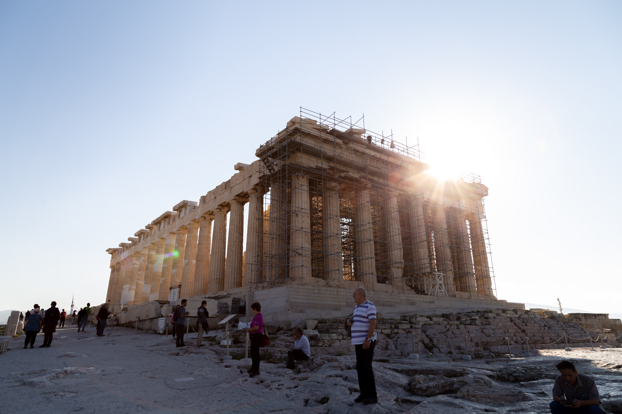Pantheon in Athen mit einem Lensflare